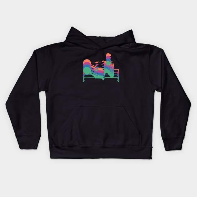 Rowing machine colourful design Kids Hoodie by RowingParadise